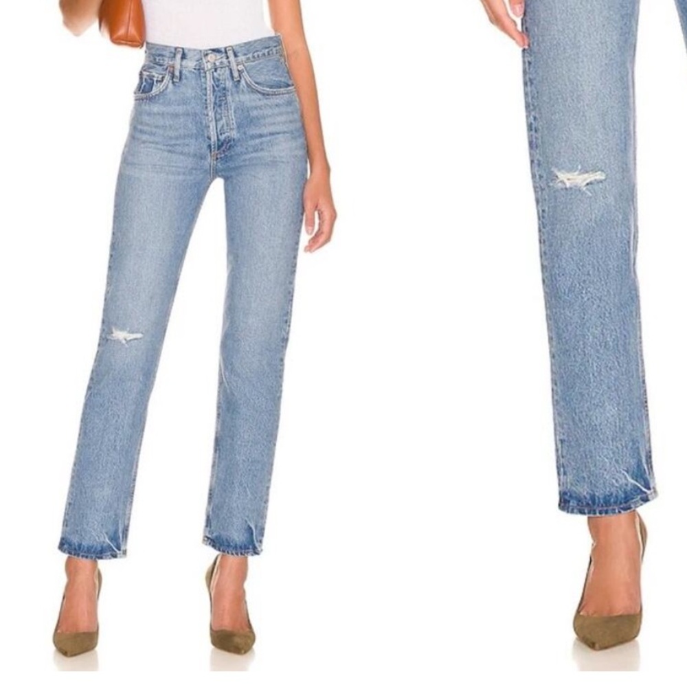 Agolde 90's Pinch Waist Cotton Straight Leg Jeans - Size 23